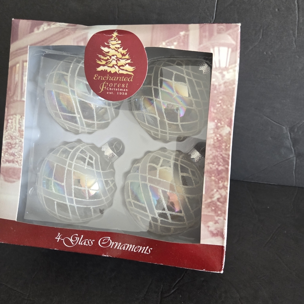 2006 Enchanted Forest Christmas Glass Ornaments